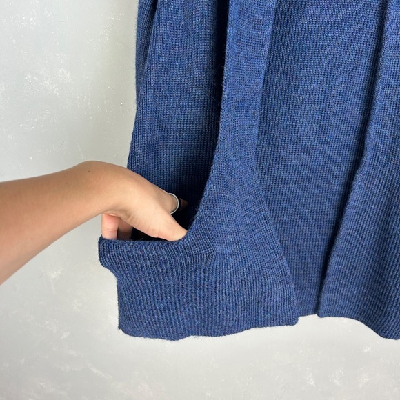 Simply Natural women one size cardigan alpaca blend blue open front w pockets - Picture 5 of 13